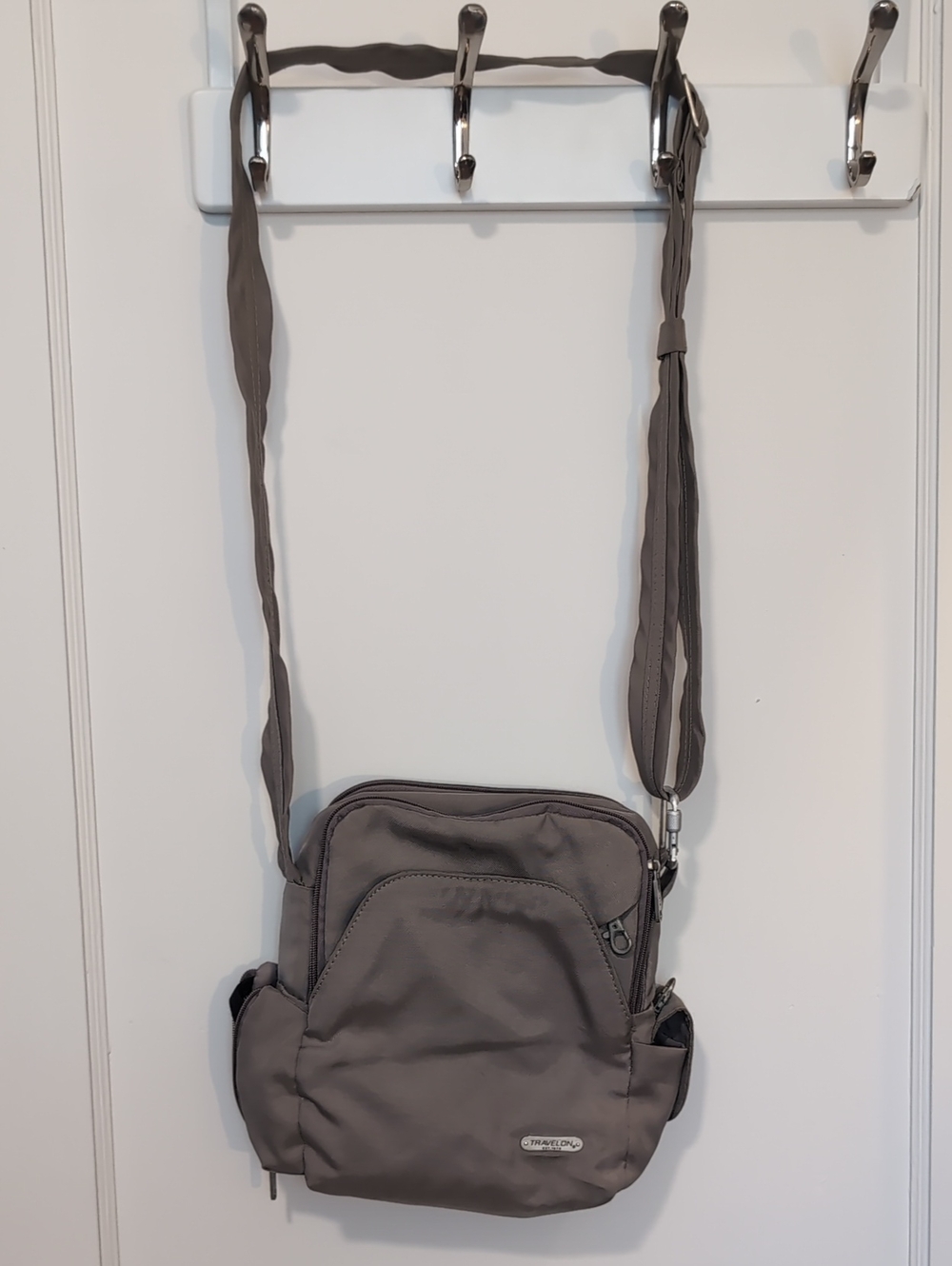 Travelon Khaki Compact Crossbody Organizer Bag